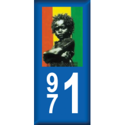 Sticker Département 971/BB RASTA